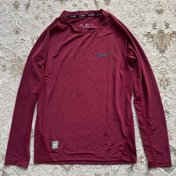 Nike Maroon Dri-Fit Long Sleeve Top - Picture 1 of 4